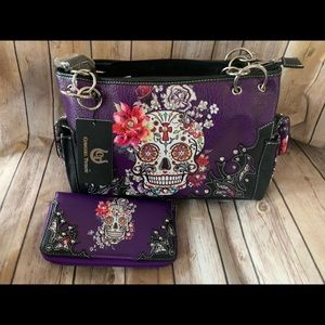 Sugar Skull Purse and Wallet